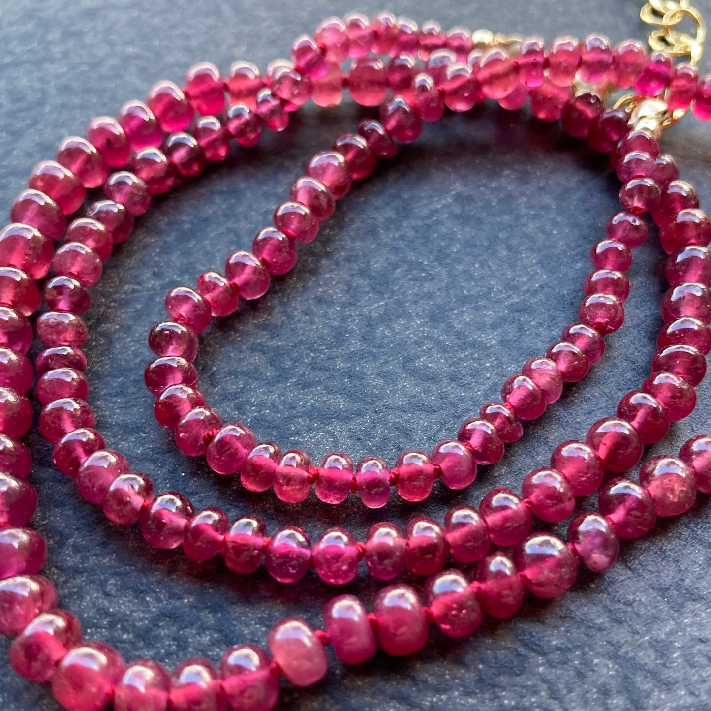 Ruby Hand Knotted Silk Necklace