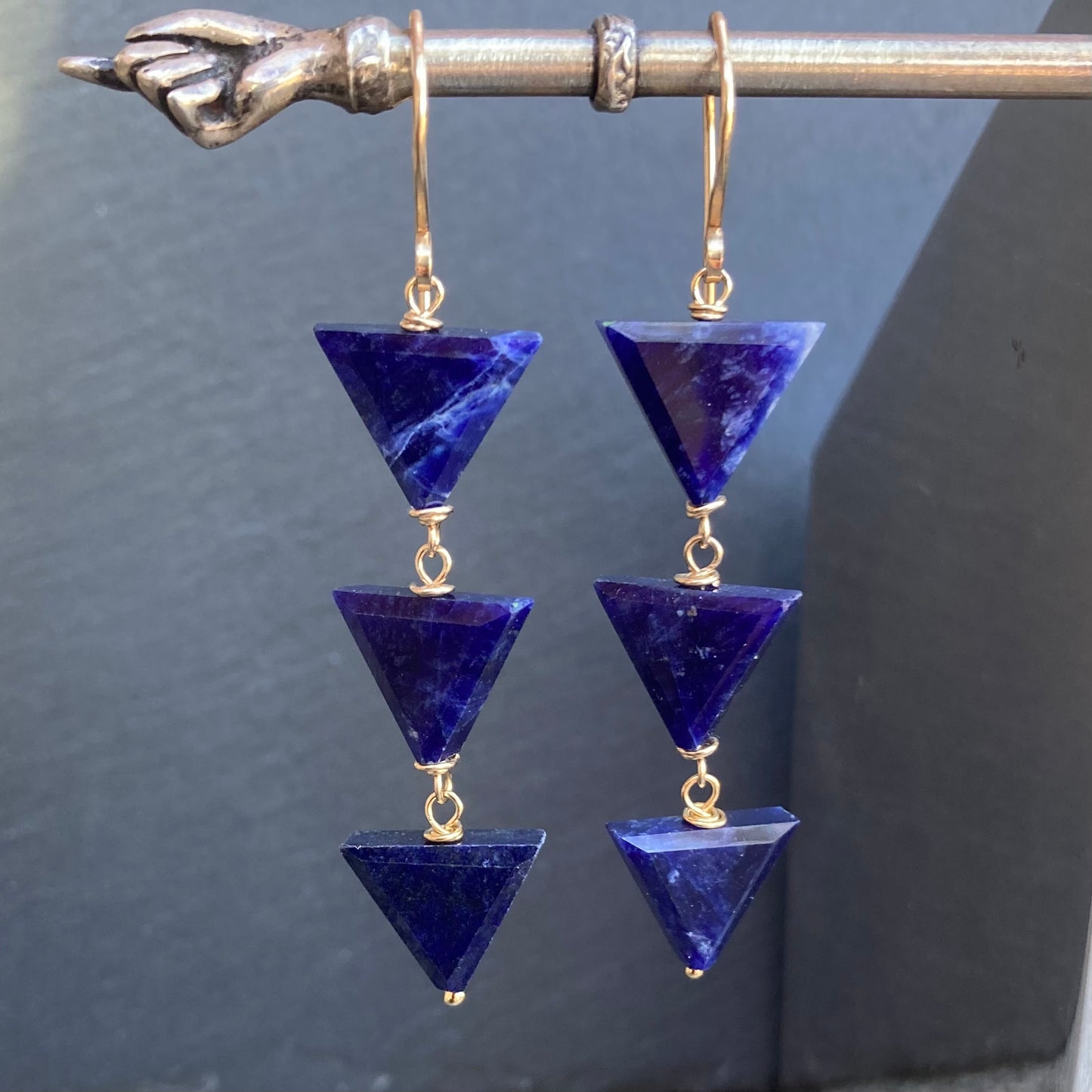 Sodalite & Gold Earrings