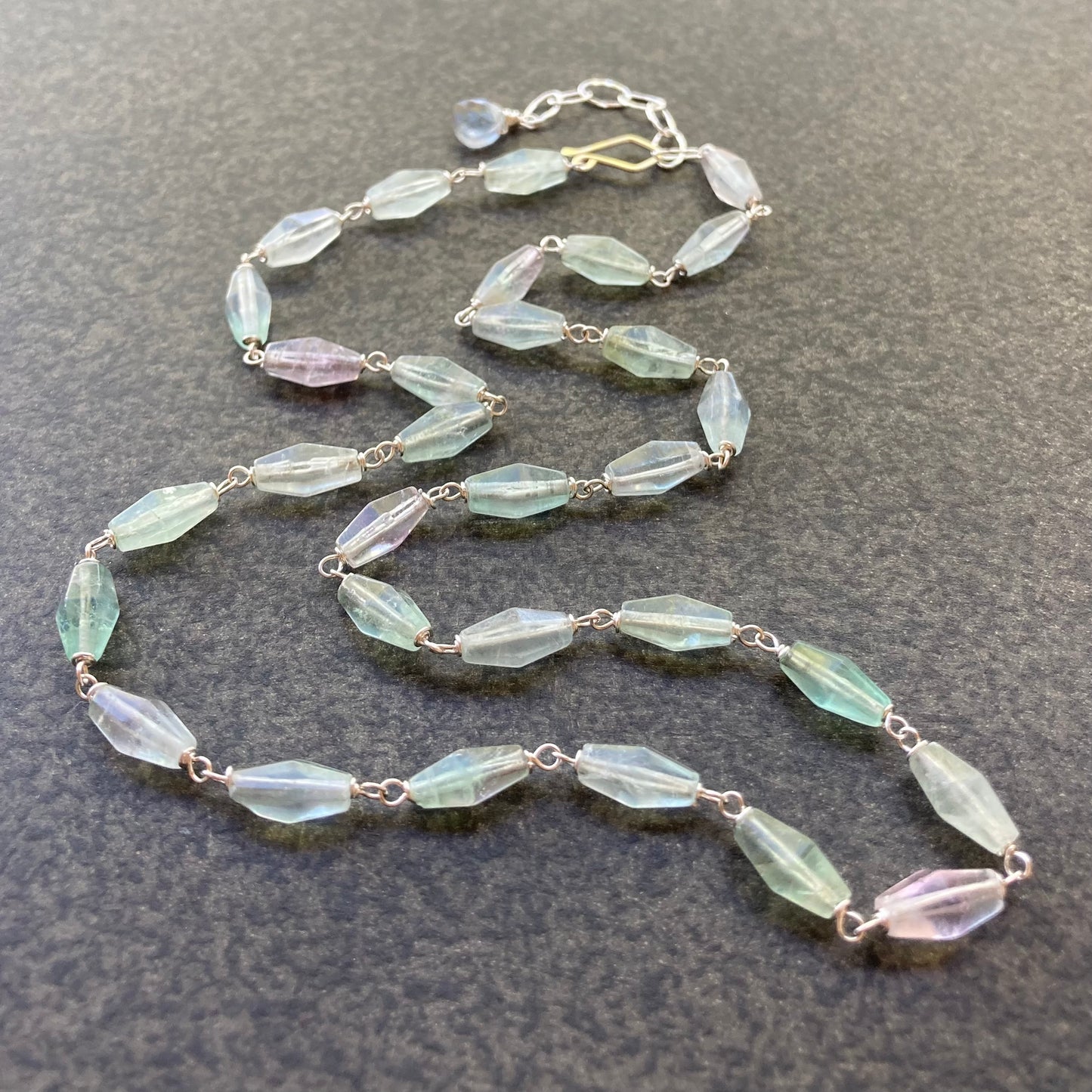 Green Fluorite & Sterling Silver Necklace