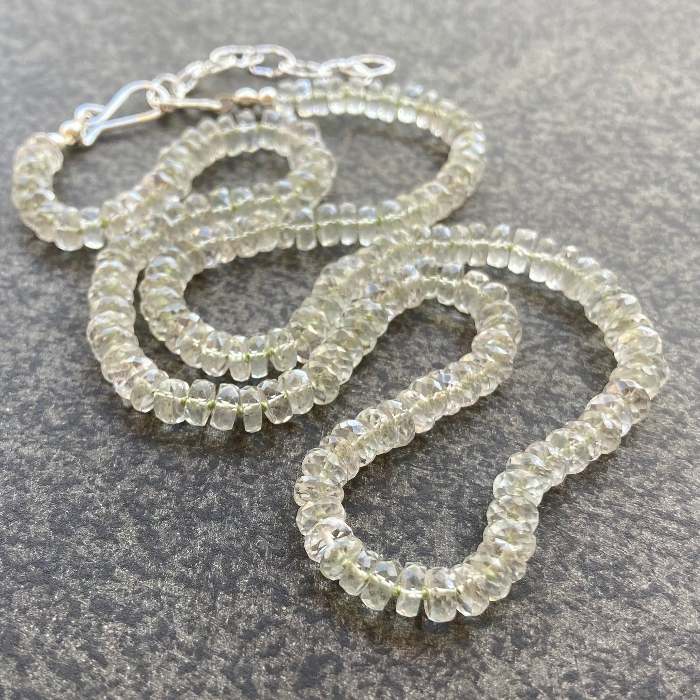 Prasiolite Hand Knotted Silk Necklace