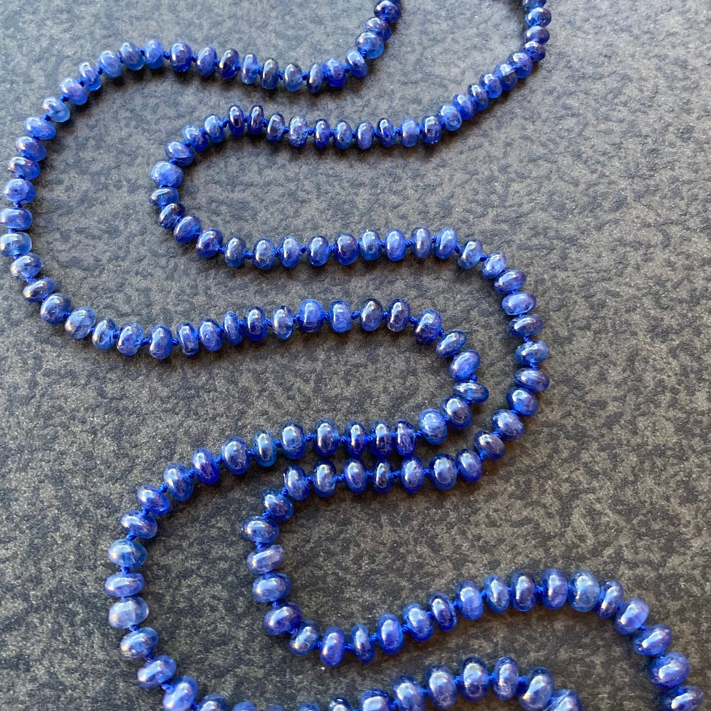 Burmese Sapphire Hand Knotted Silk Necklace