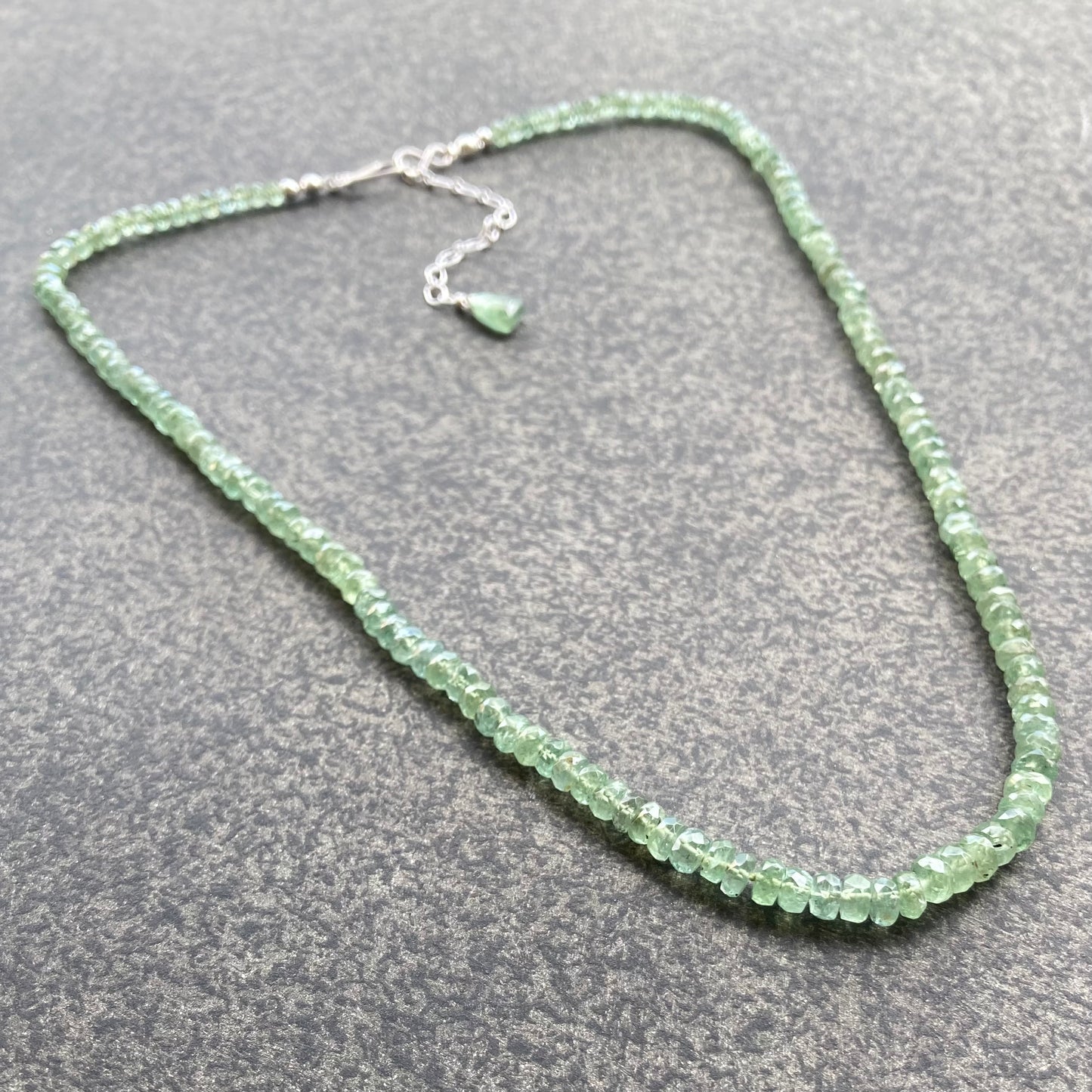 Green Kyanite Hand Knotted Silk Necklace