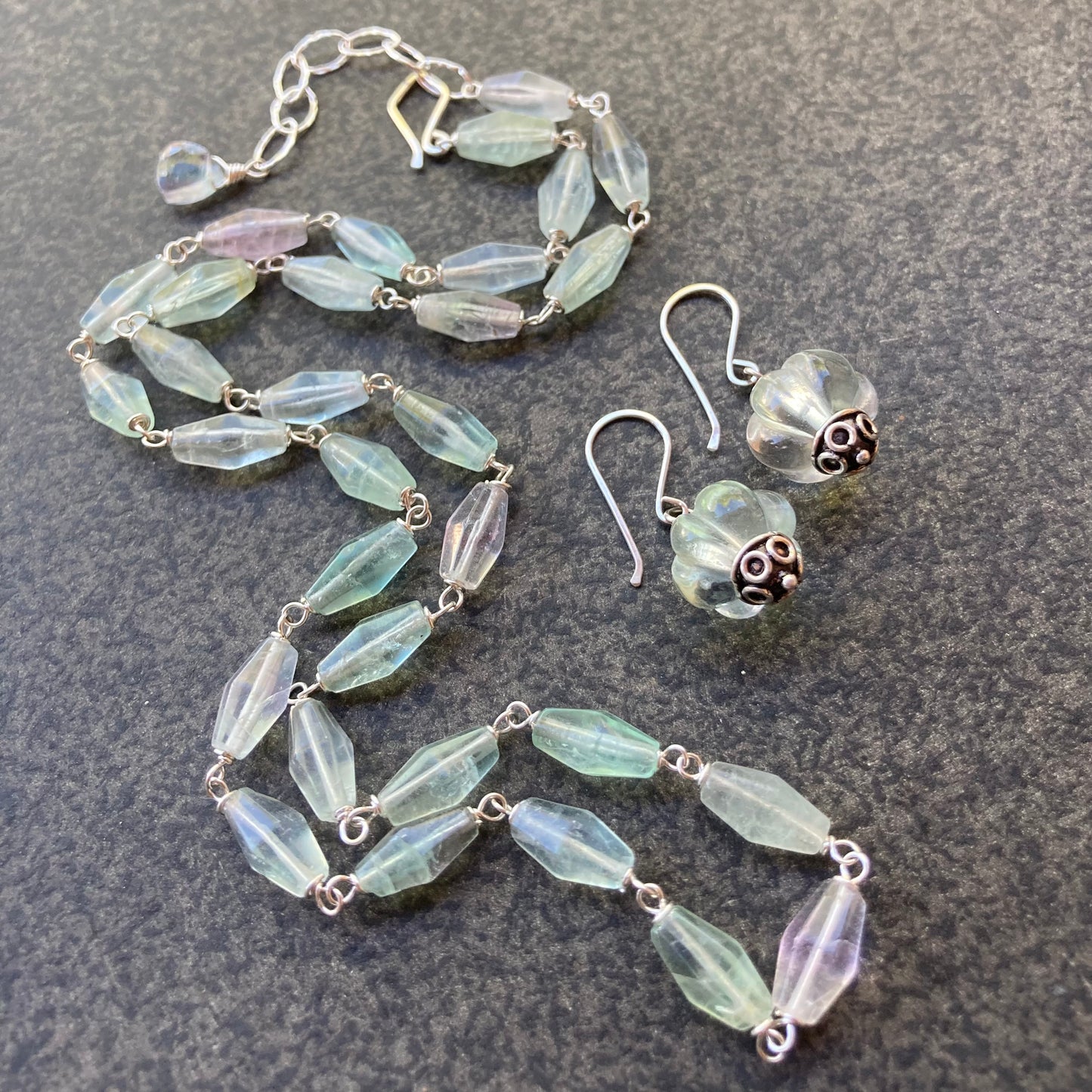 Green Fluorite & Sterling Silver Necklace