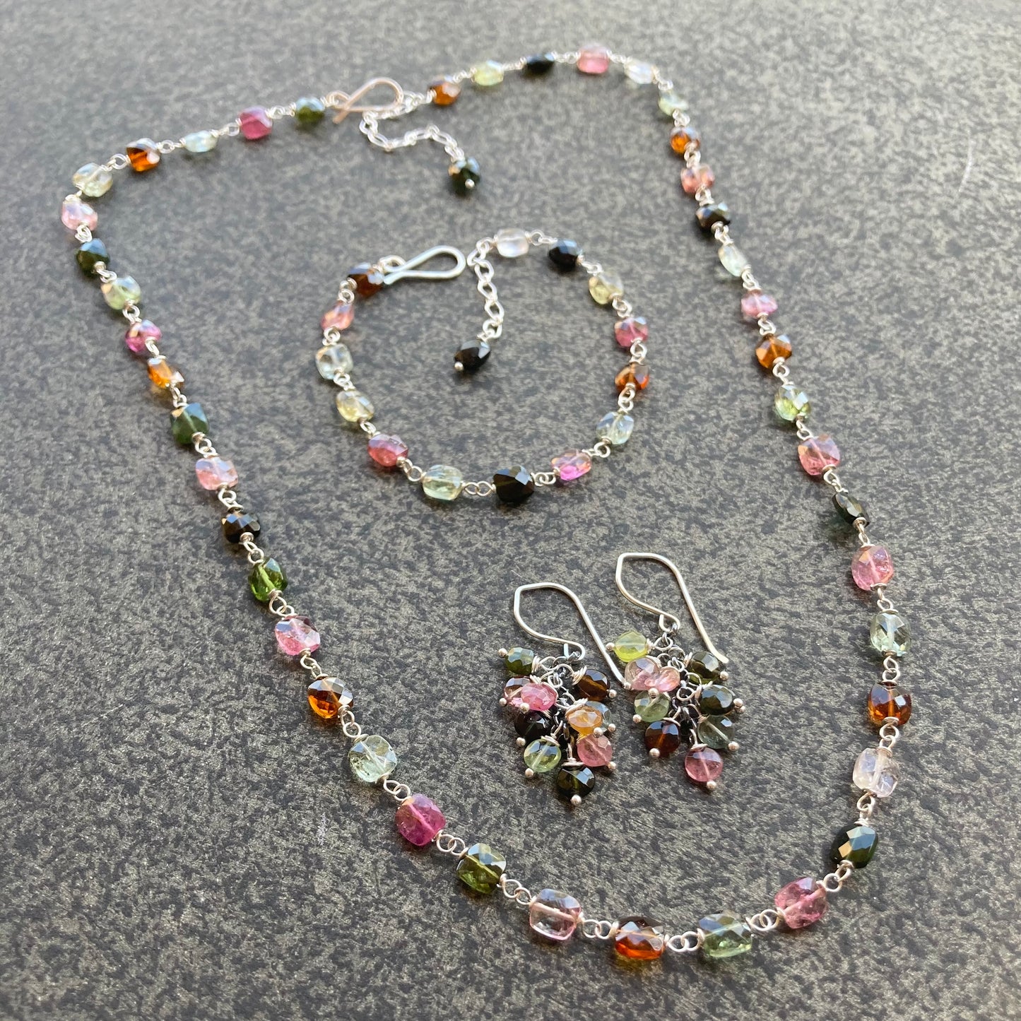 Multicolor Tourmaline & Sterling Silver Necklace