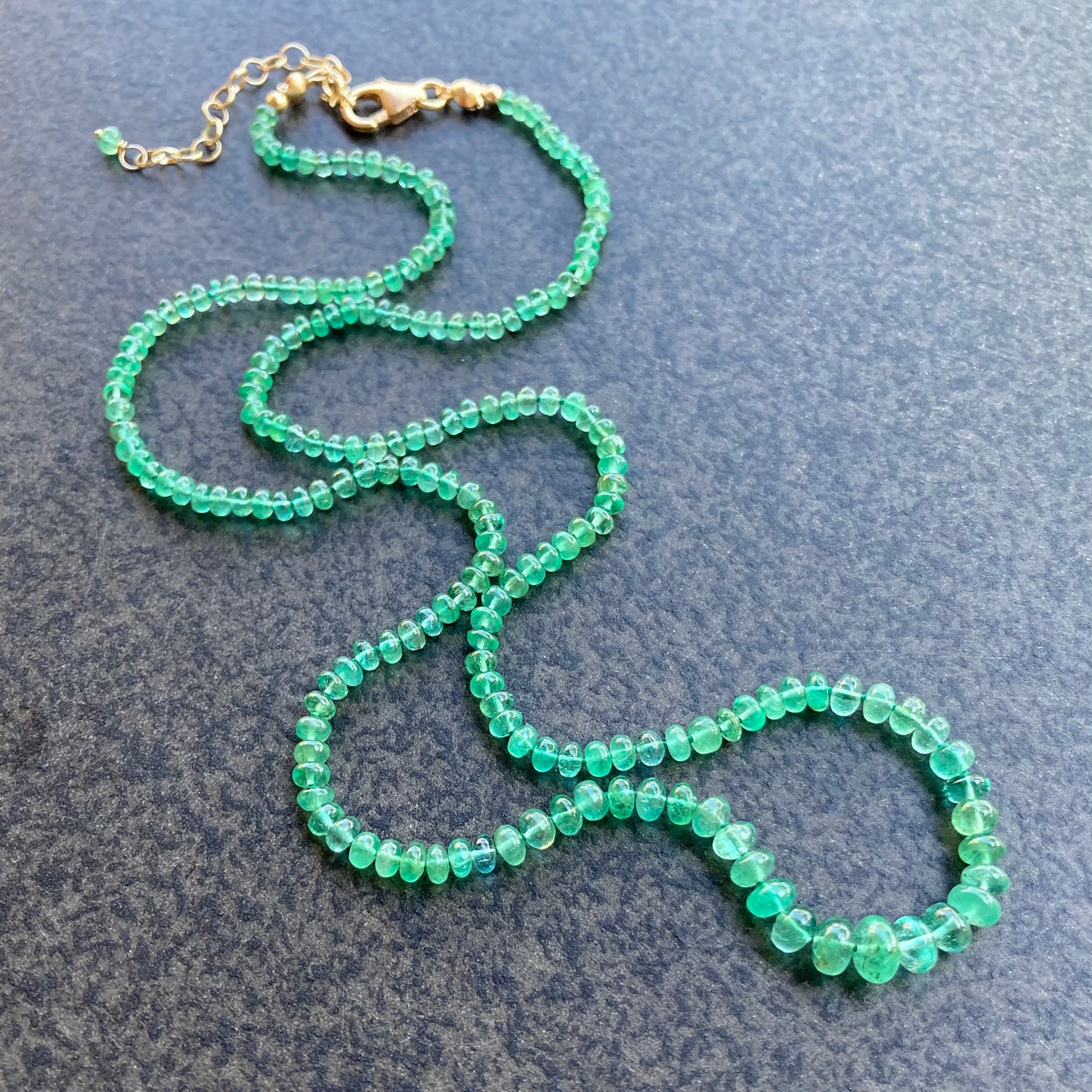 Zambian Emerald Hand Knotted Silk Necklace