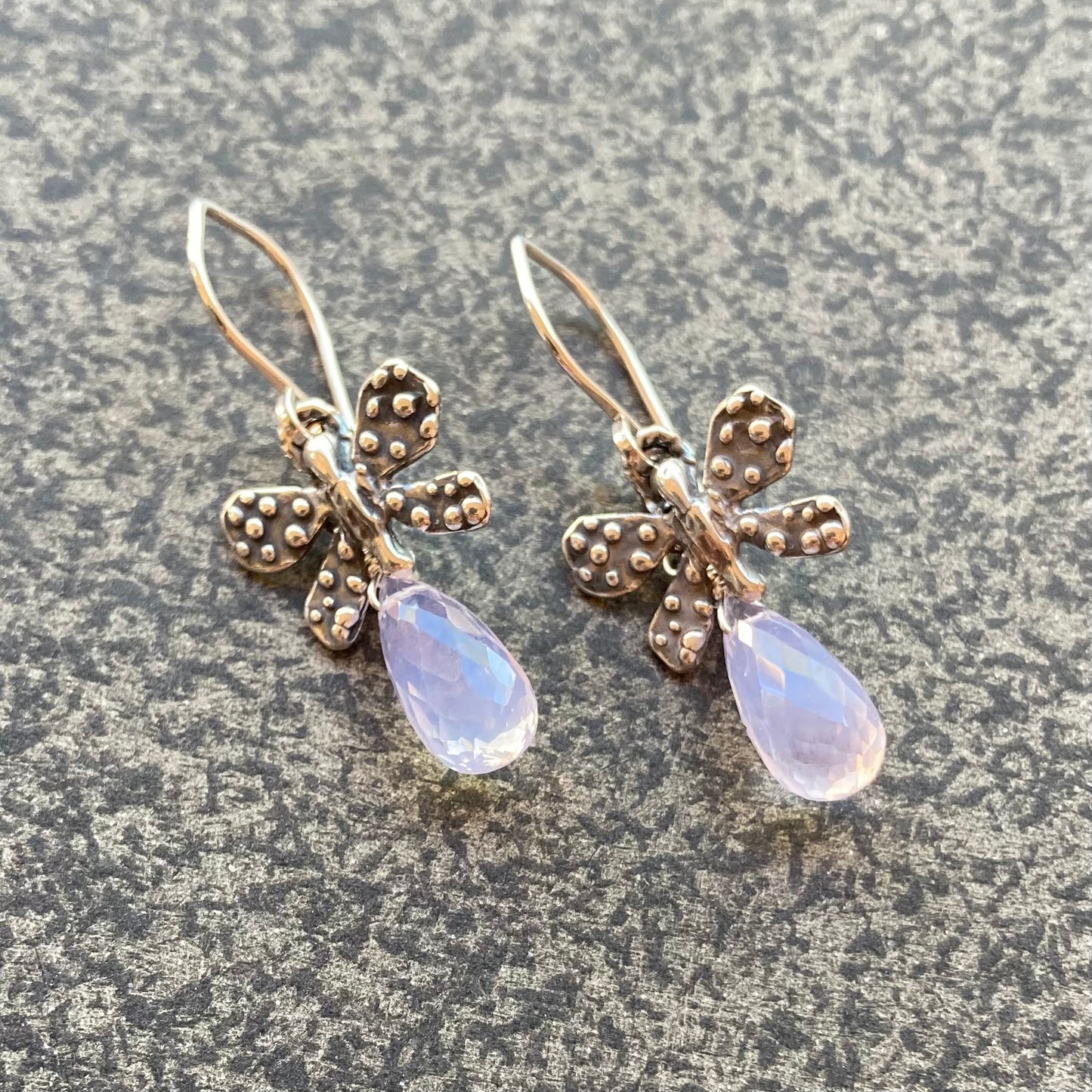 Scorolite & Sterling Silver Butterfly Earrings