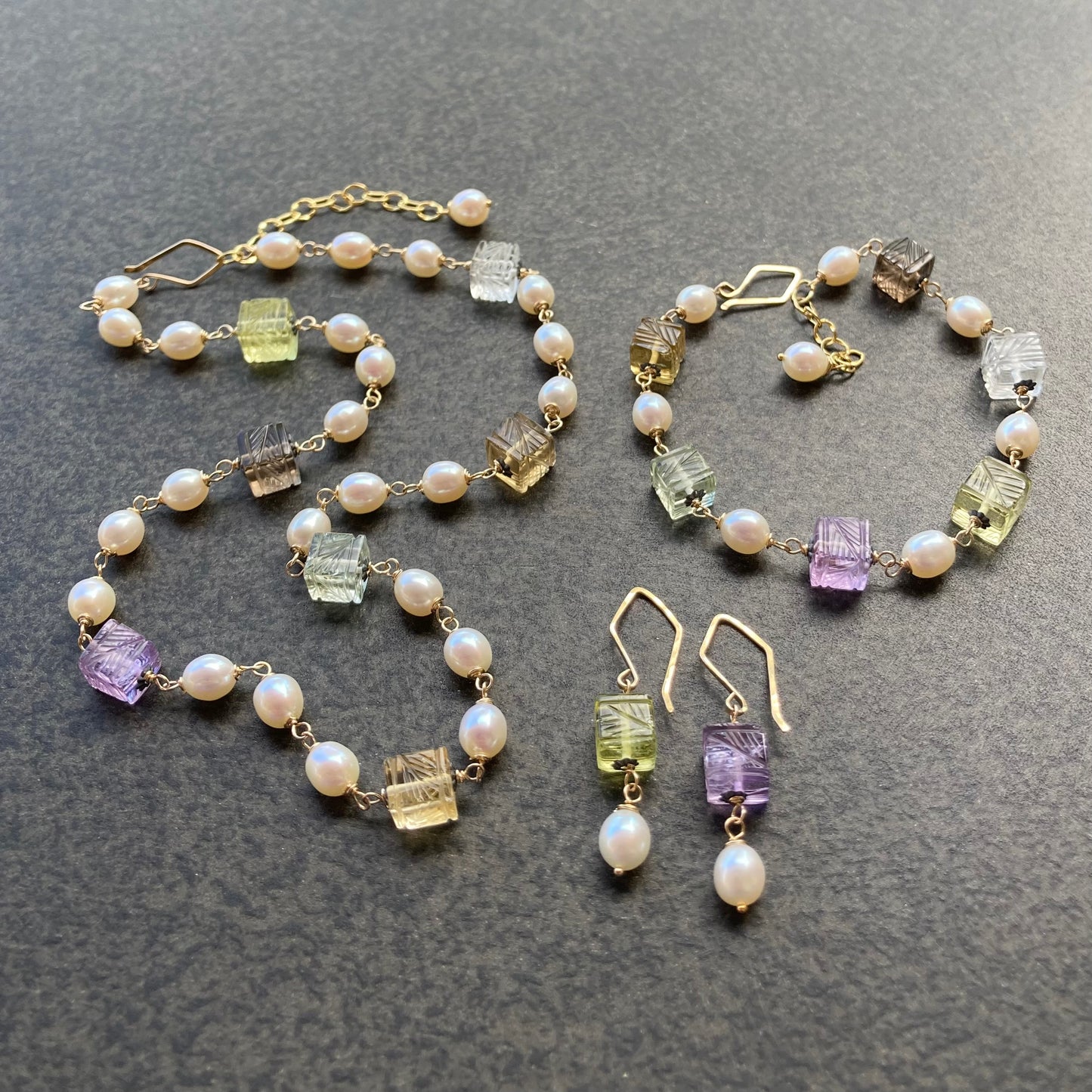 Multi Gemstone, Natural Pearl & Mixed Metal Choker