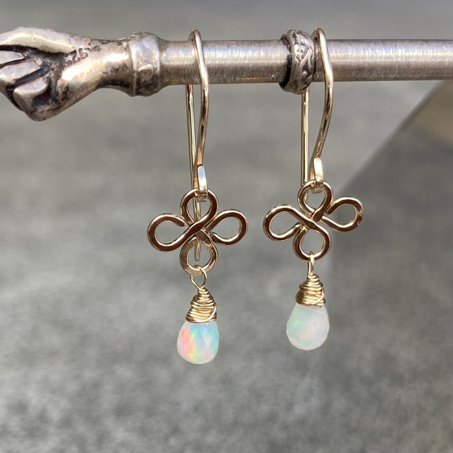 Ethiopian Opal & Gold Earrings