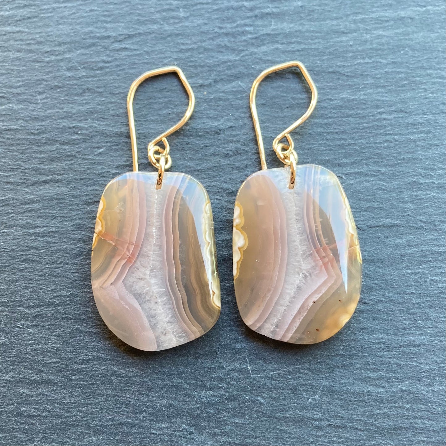 Agua Nueva Agate & Gold Earrings