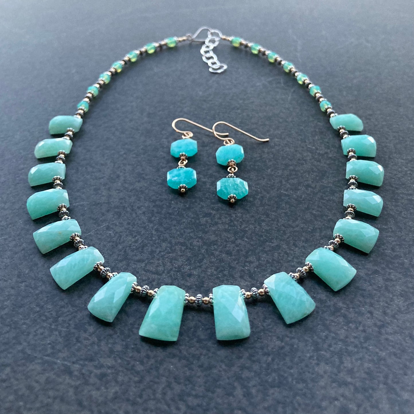 Amazonite & Mixed Metal Collar