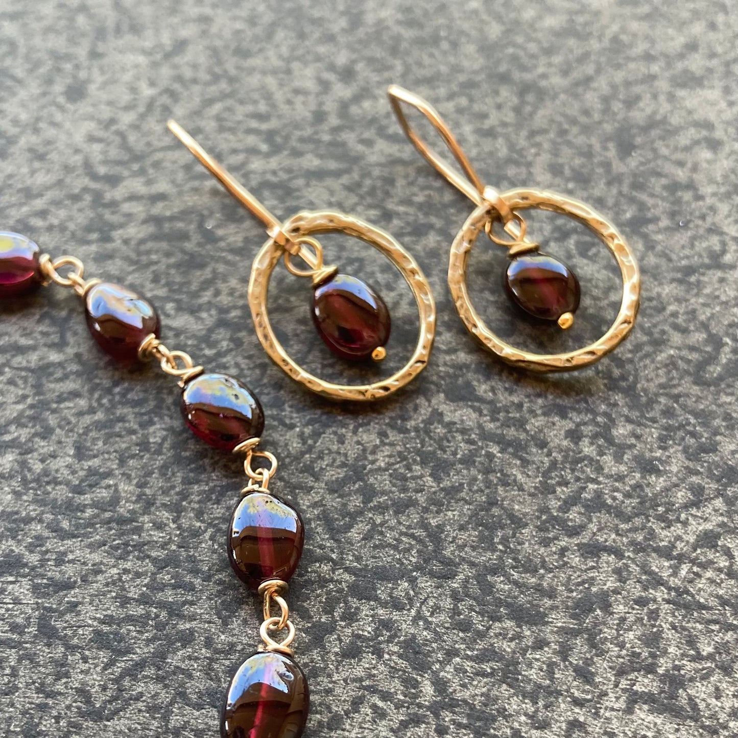 Rhodolite Garnet & Gold Bracelet