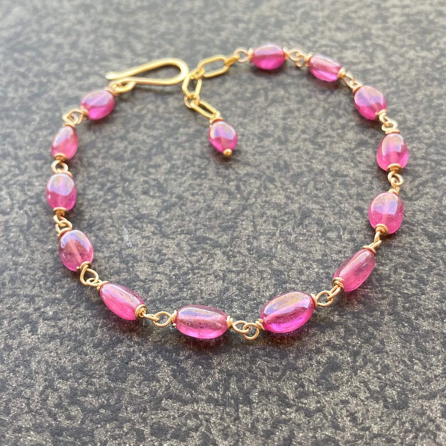 Pink Sapphire & Gold Bracelet