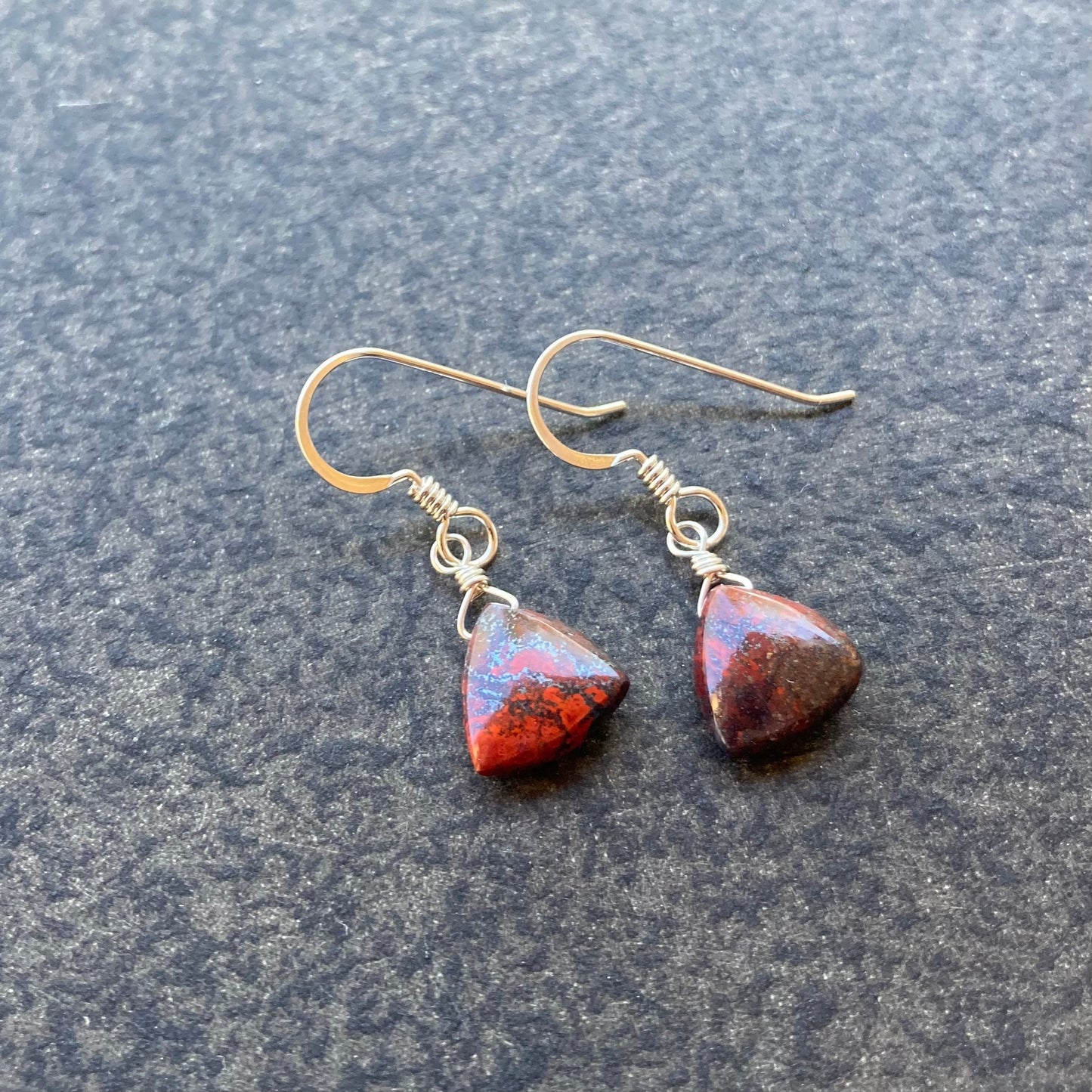 Red Jasper & Sterling Silver Earrings