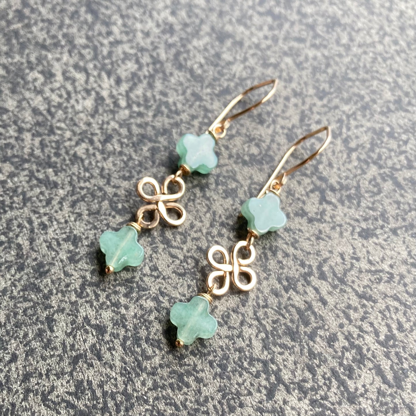 Aventurine & Gold Good Fortune Earrings