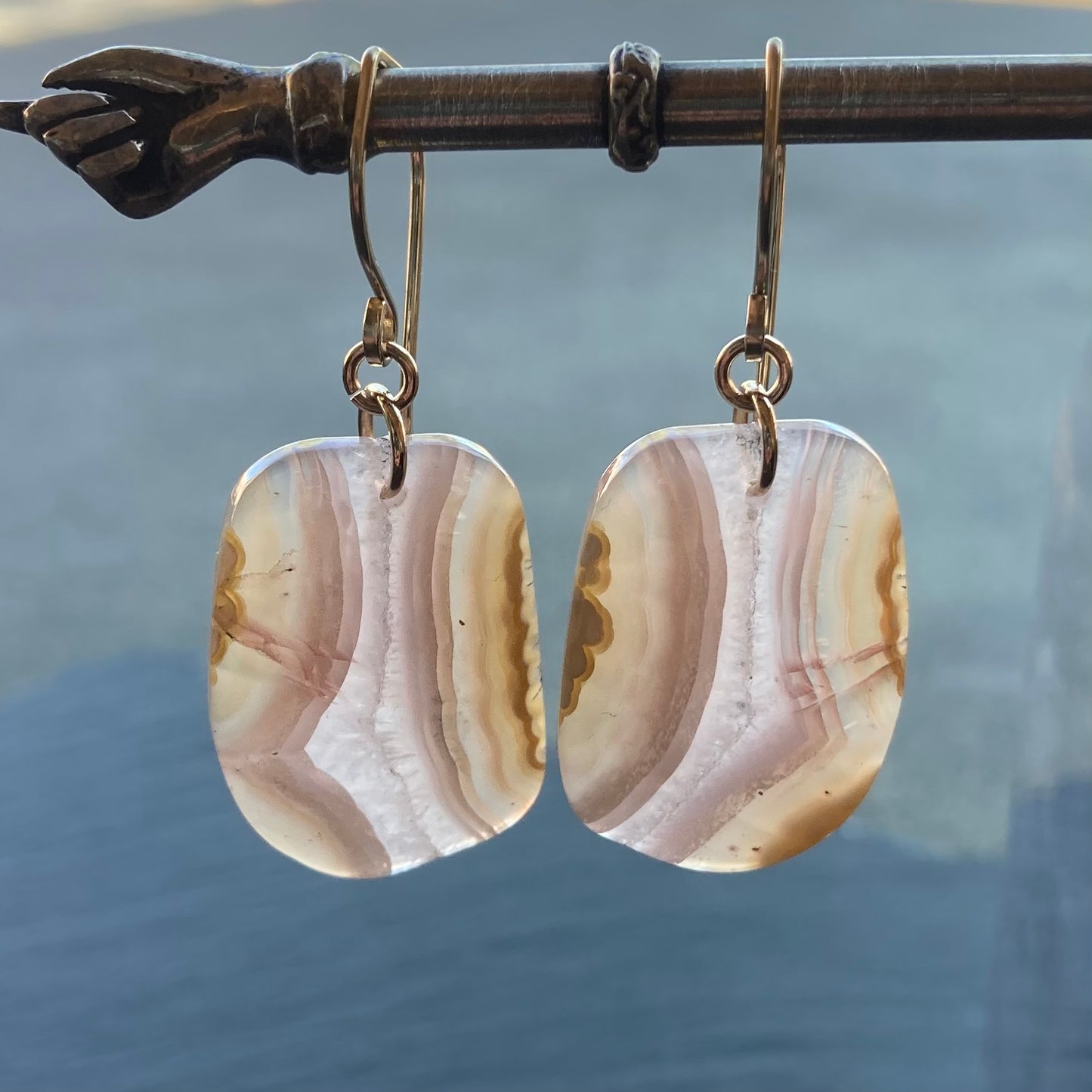 Agua Nueva Agate & Gold Earrings