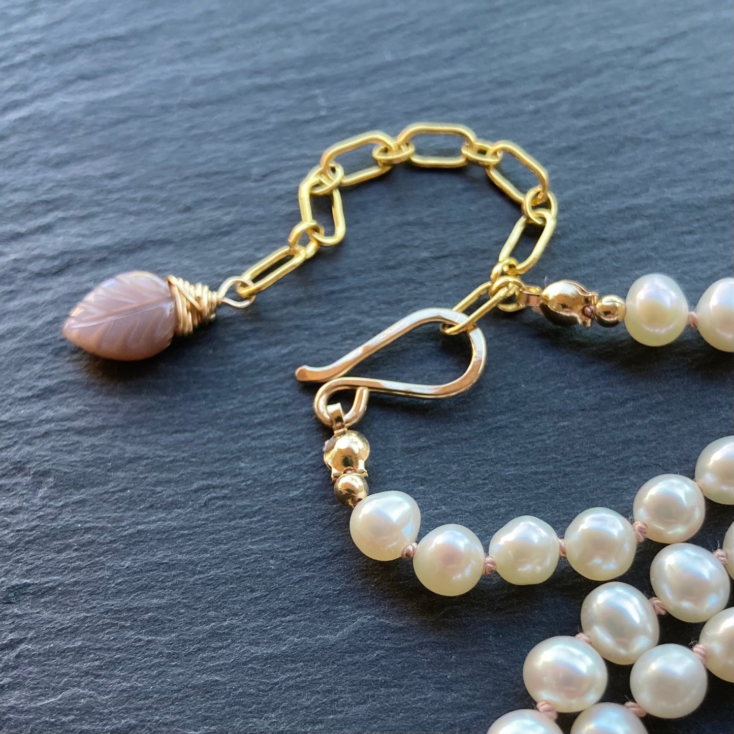 Freshwater Pearl Hand Knotted Blush Silk Choker