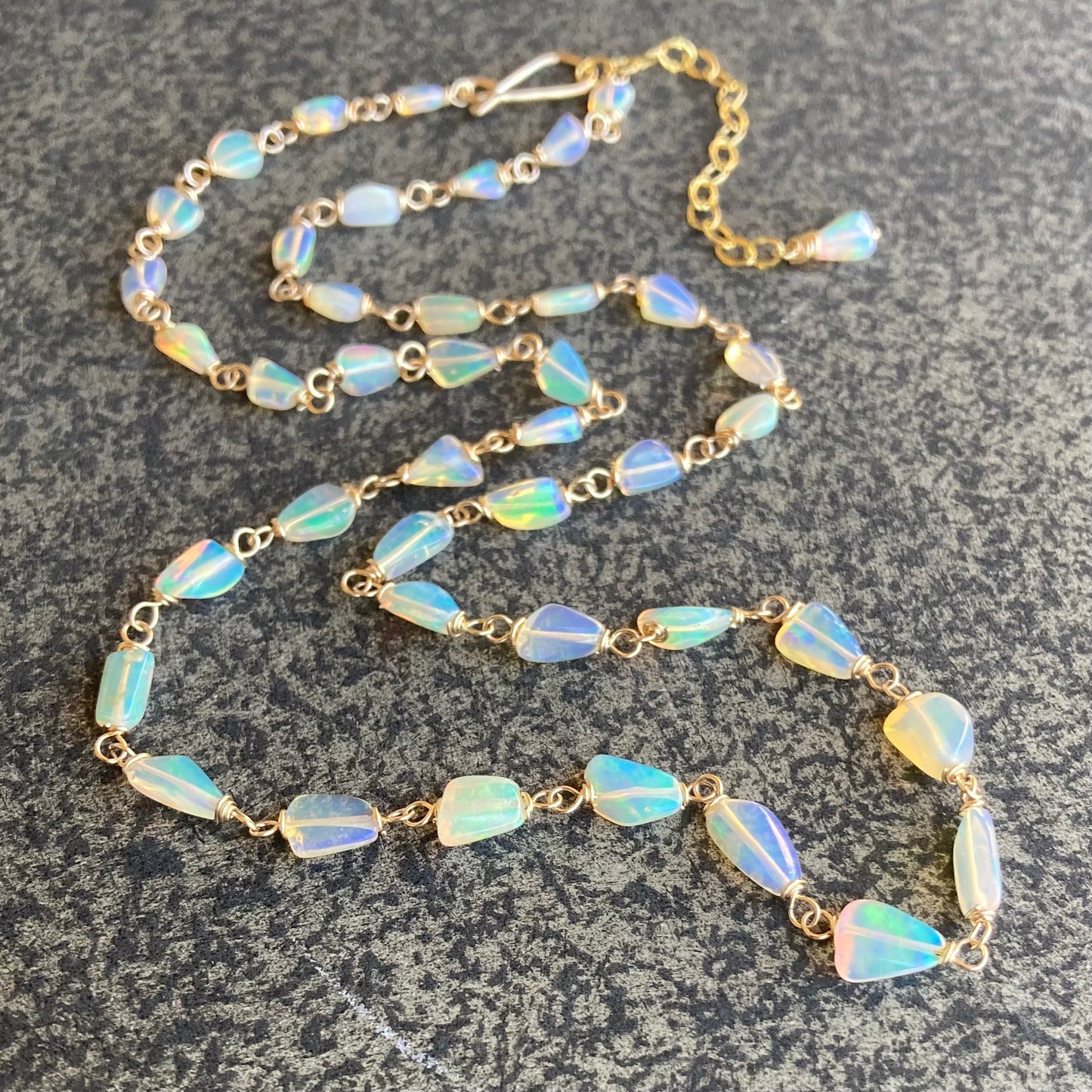 Ethiopian Opal & Gold Necklace