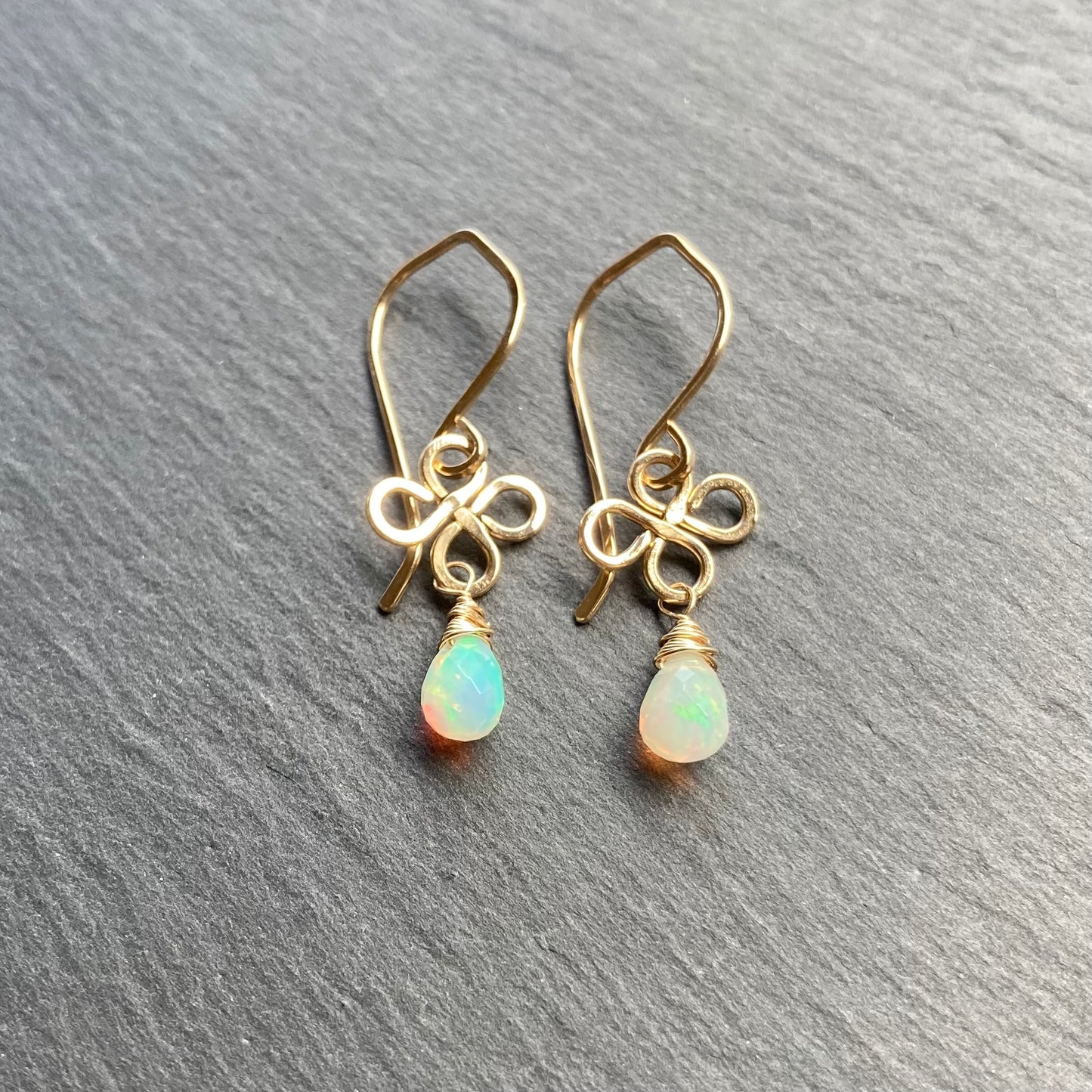 Ethiopian Opal & Gold Earrings