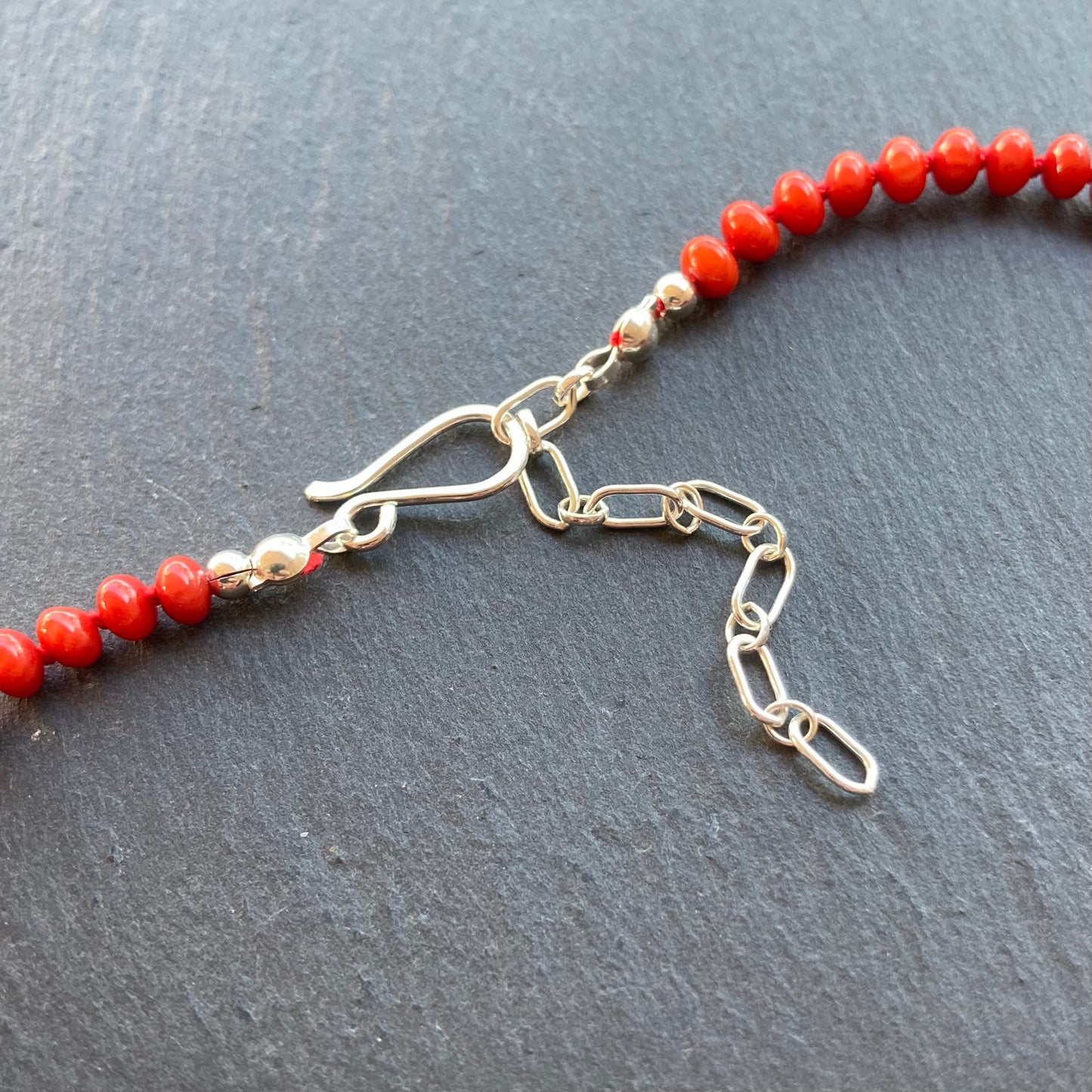 Bamboo Coral Hand Knotted Silk Necklace