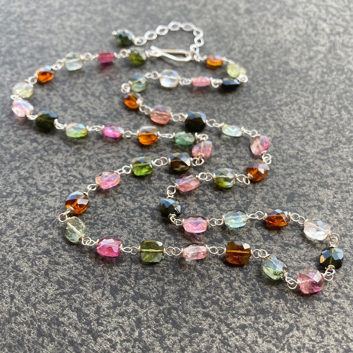 Multicolor Tourmaline & Sterling Silver Necklace