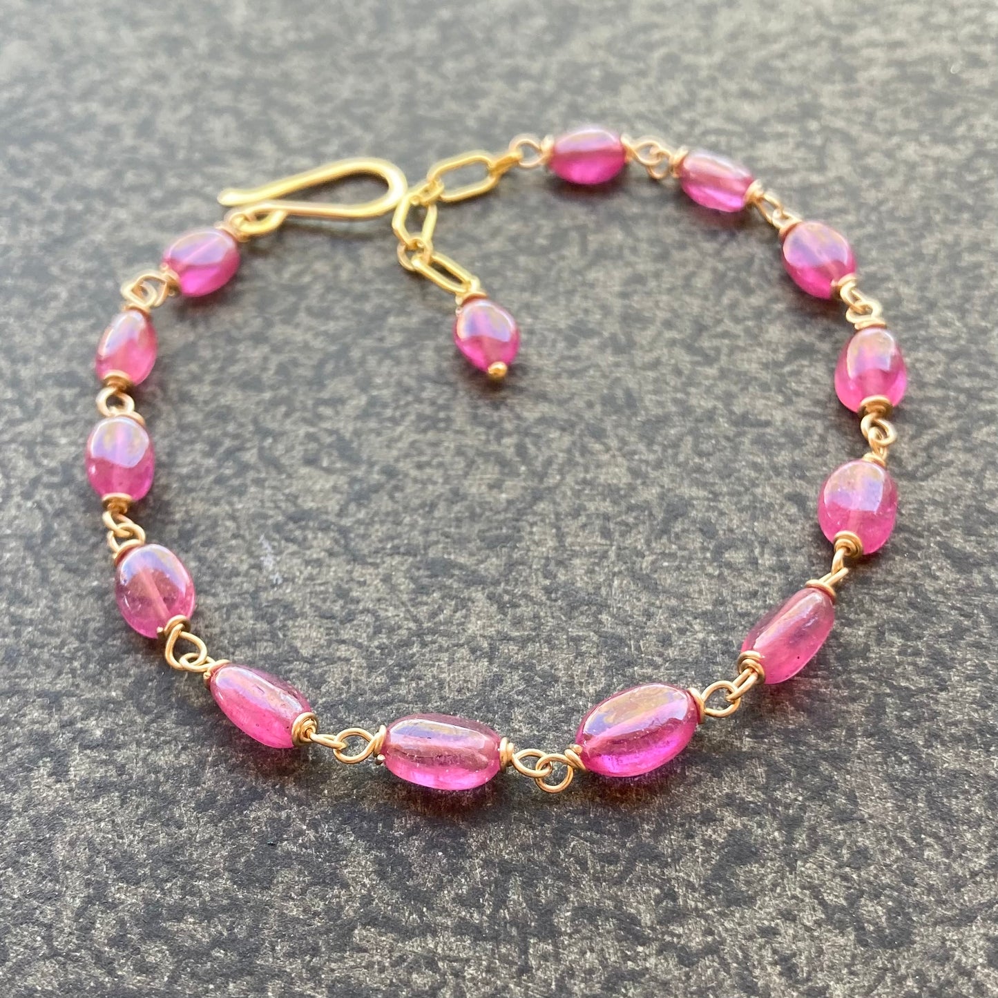 Pink Sapphire & Gold Bracelet