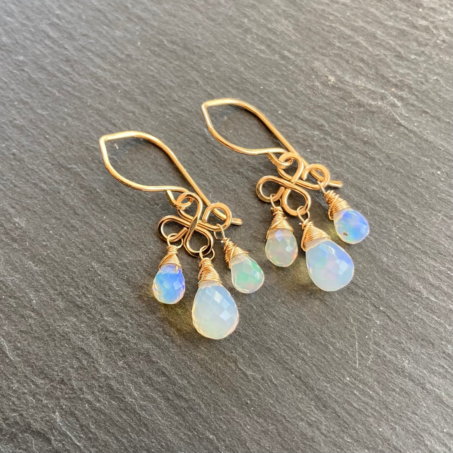 Ethiopian Opal & Gold Earrings