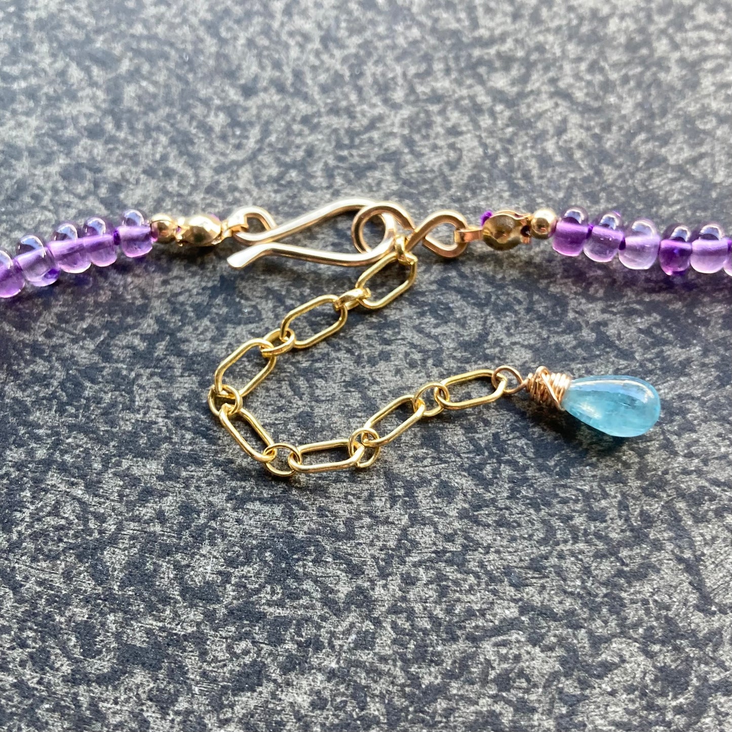 Amethyst Hand Knotted Silk Necklace