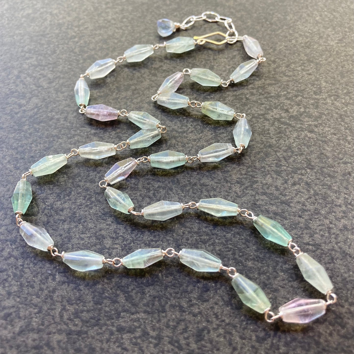 Green Fluorite & Sterling Silver Necklace