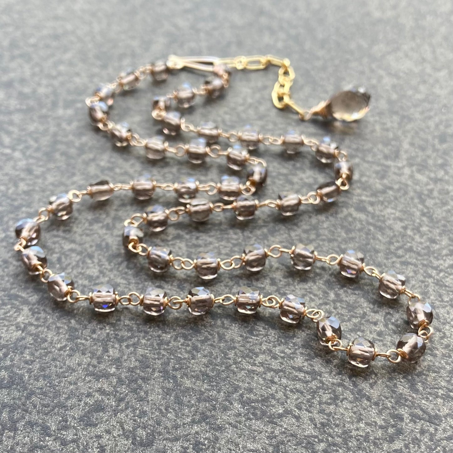 Ice Obsidian & Gold Convertible Lariat Necklace