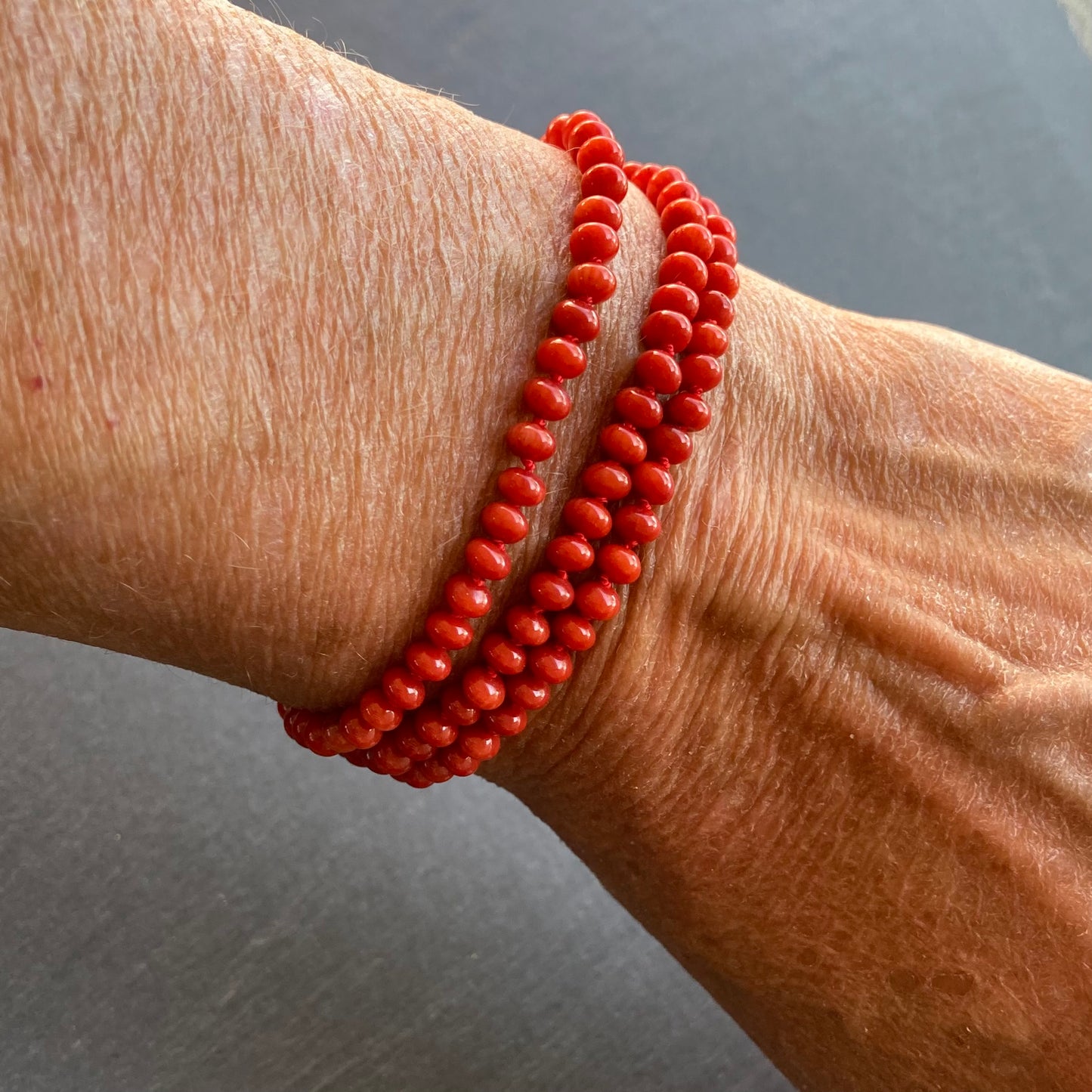 Bamboo Coral Hand Knotted Silk Necklace