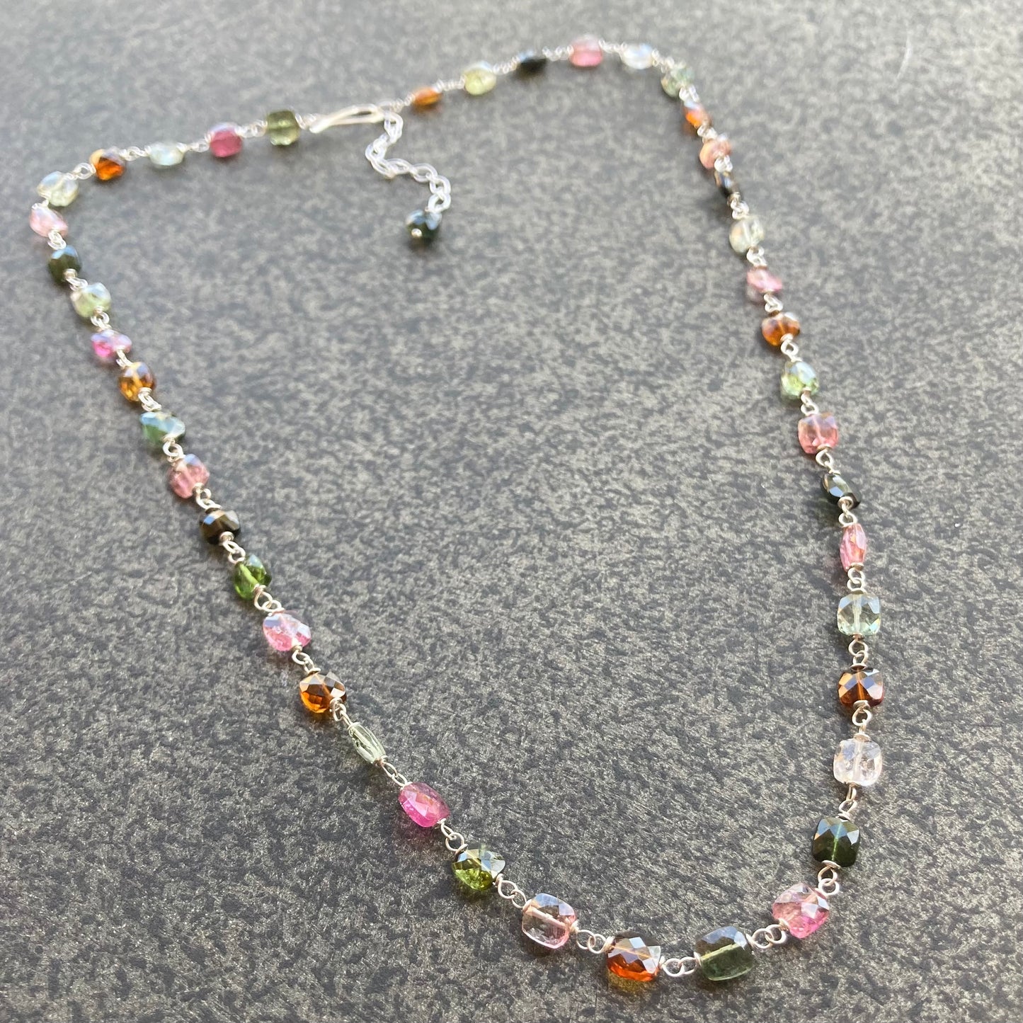Multicolor Tourmaline & Sterling Silver Necklace