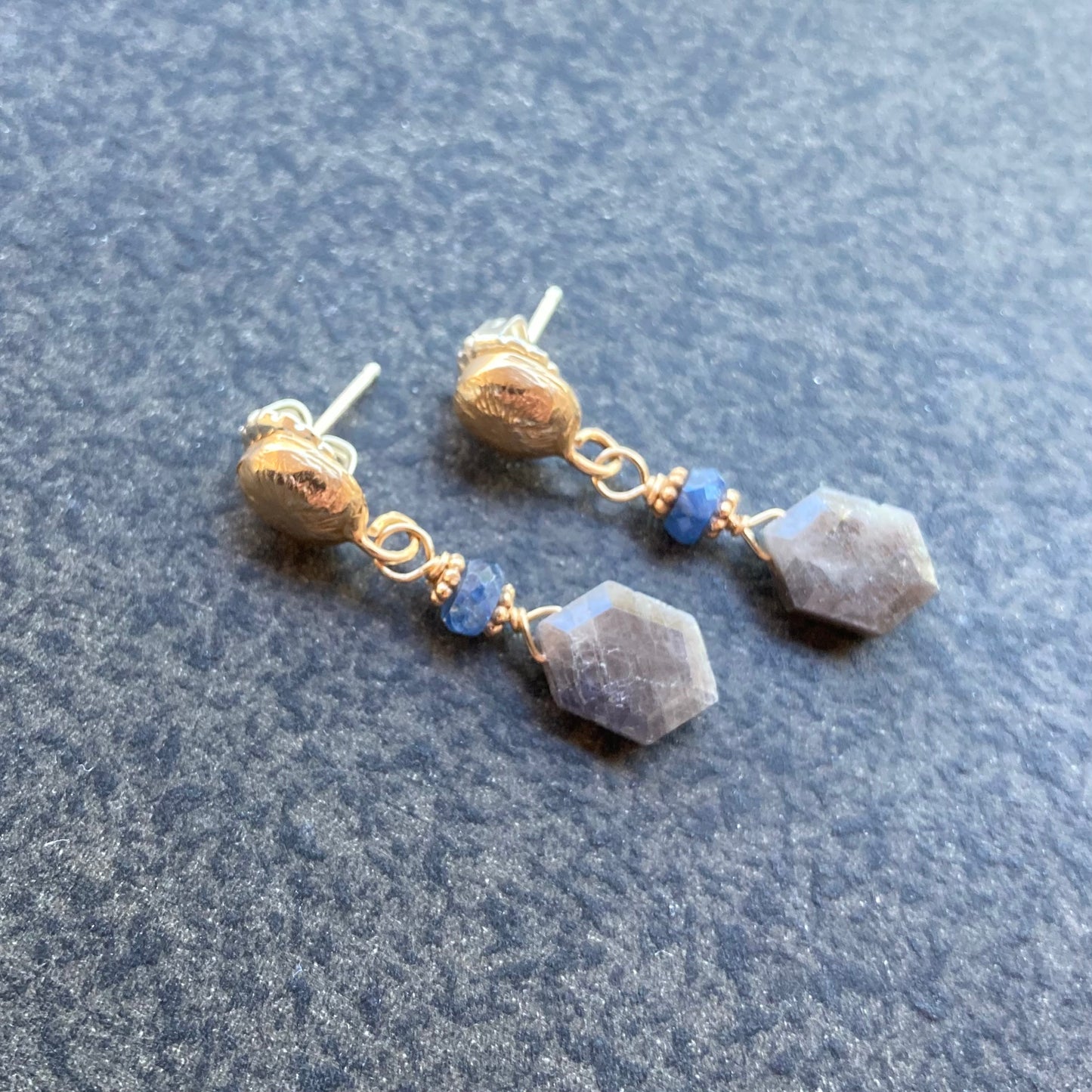 Madagascar Sapphire & Bronze Studs