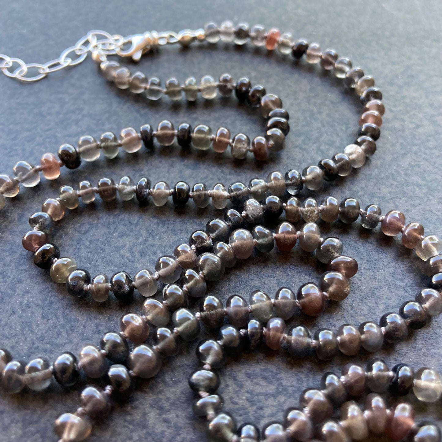 Sillimanite Cat’s Eye Hand Knotted Silk Necklace