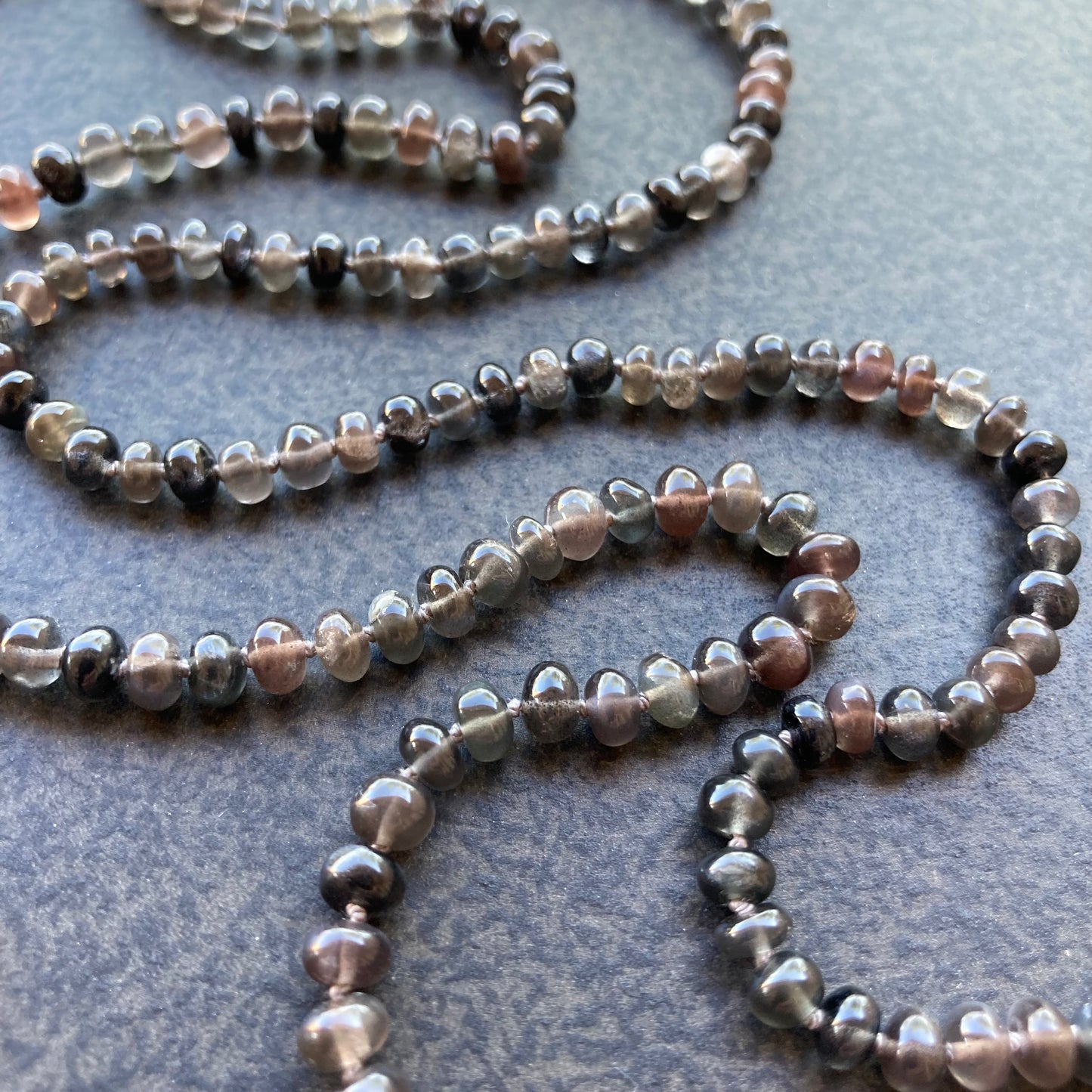 Sillimanite Cat’s Eye Hand Knotted Silk Necklace