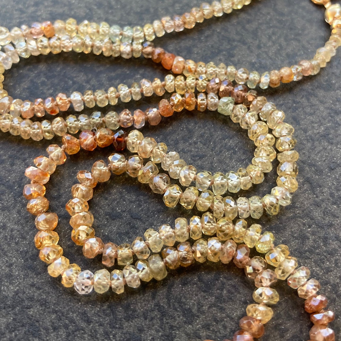 Natural Zircon Hand Knotted Silk Necklace