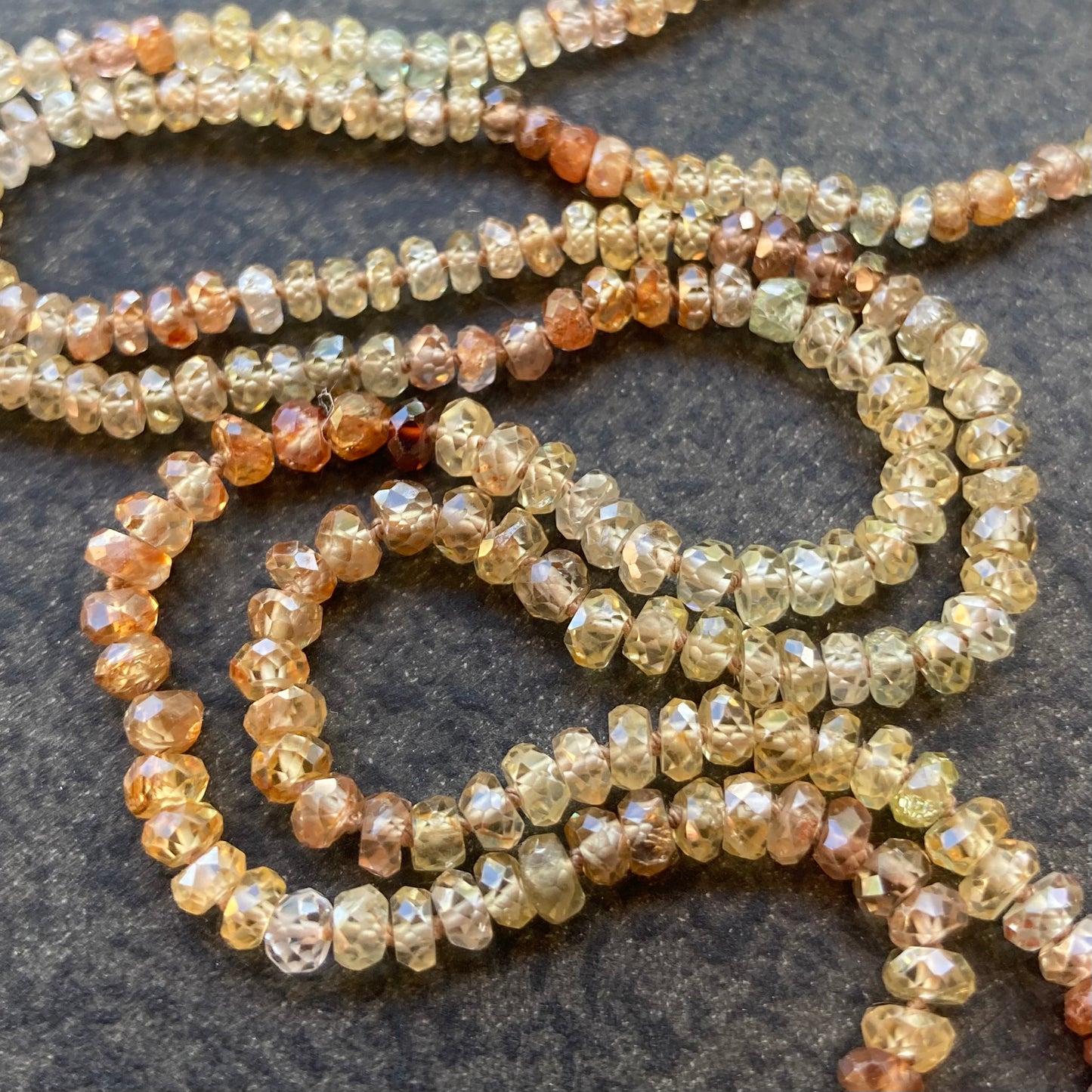 Natural Zircon Hand Knotted Silk Necklace