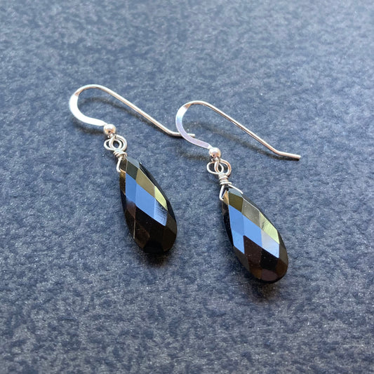 Black Onyx & Sterling Silver Earrings