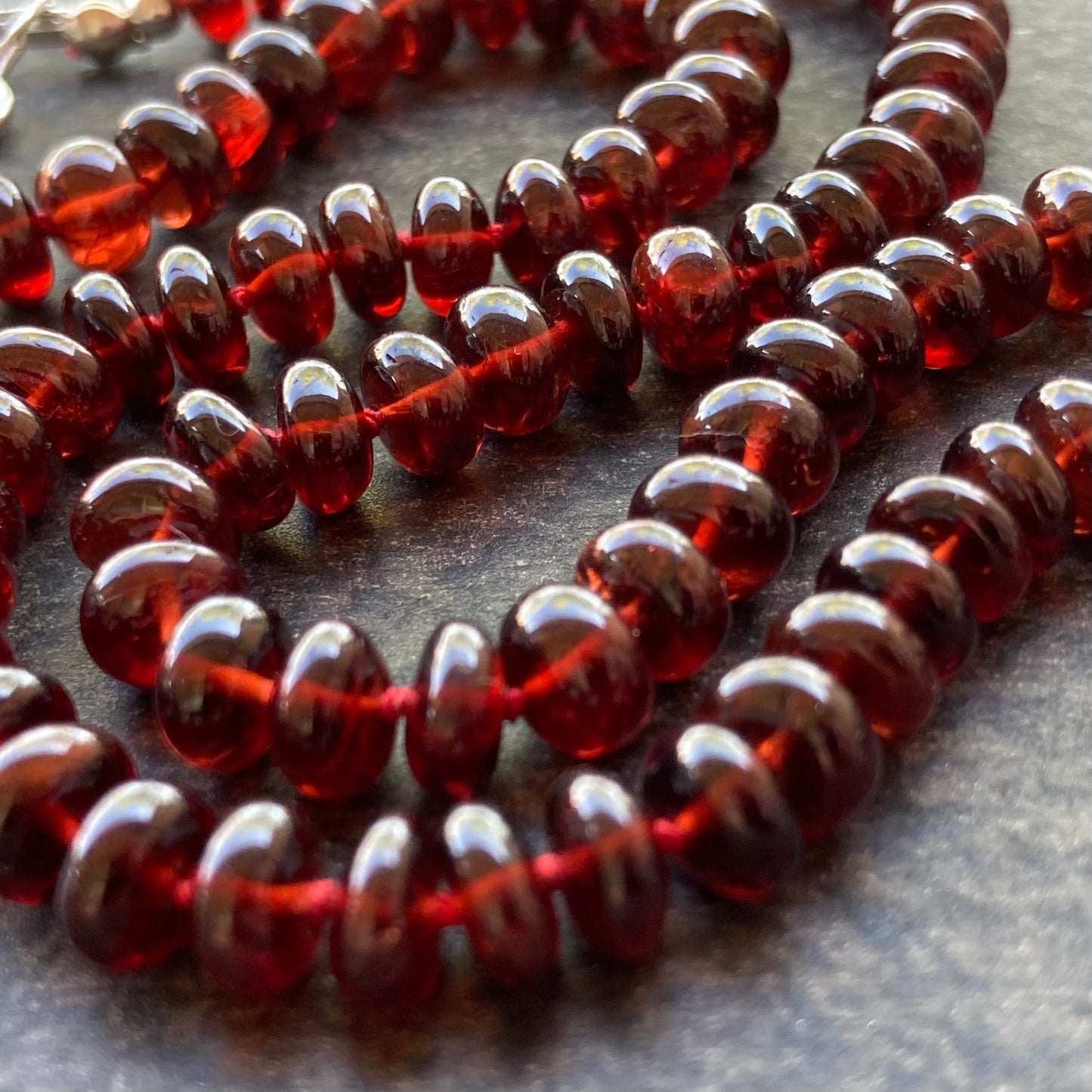 Mozambique Garnet Hand Knotted Silk Choker