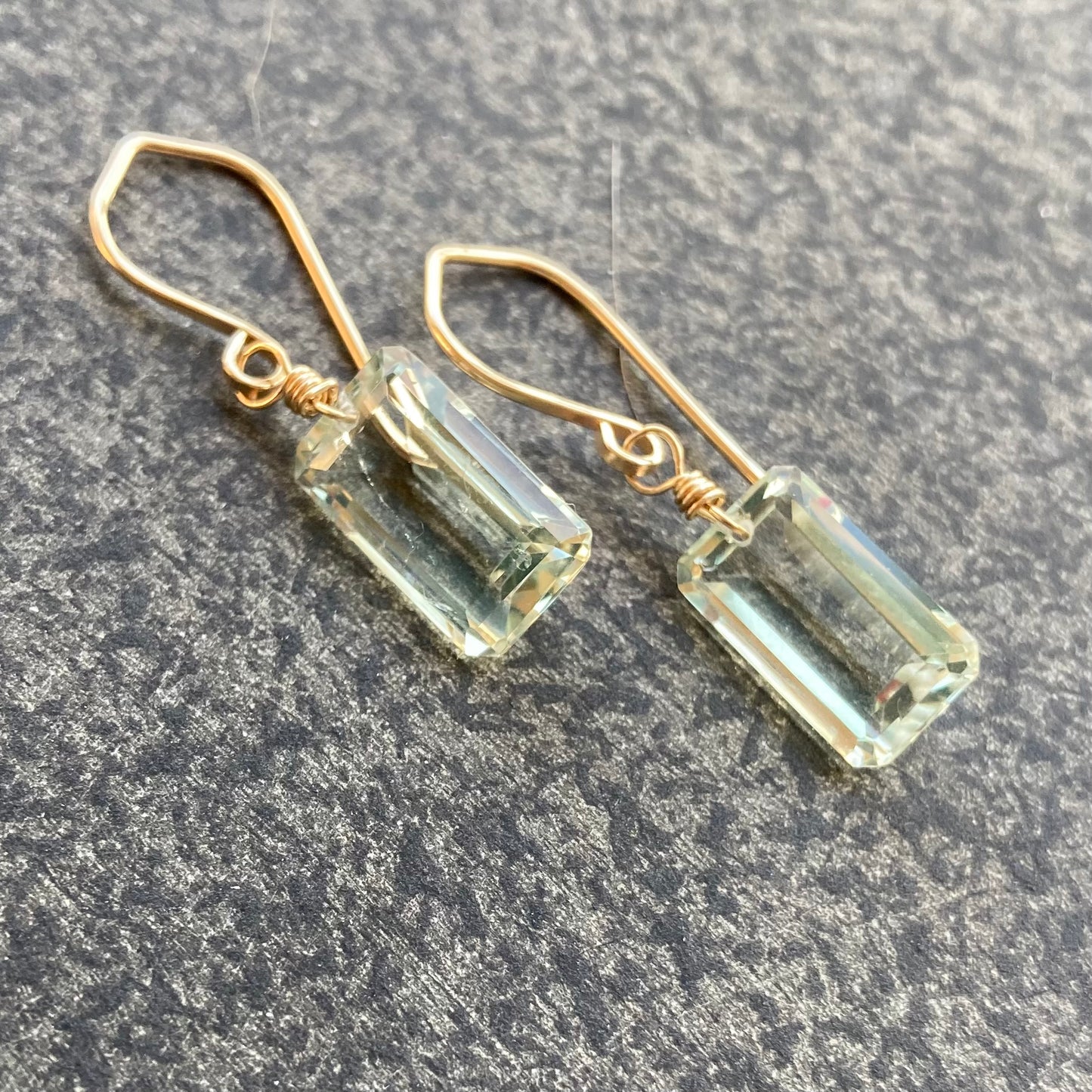 Prasiolite & Gold Earrings