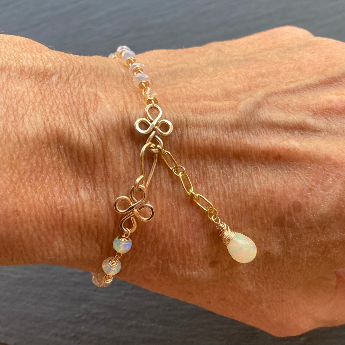 Ethiopian Opal & Gold Bracelet
