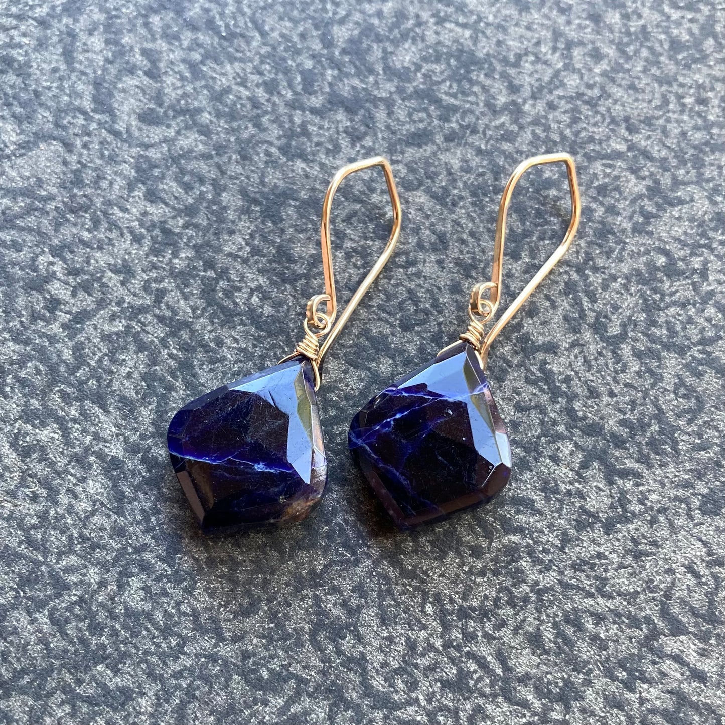 Sodalite & Gold Earrings