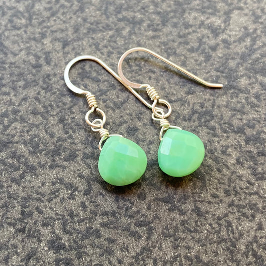 Chrysoprase & Sterling Silver Earrings