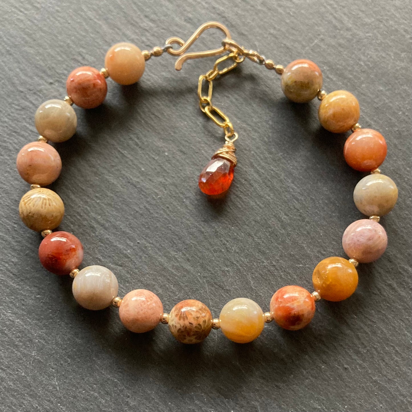 Fossil Coral & Gold Bracelet
