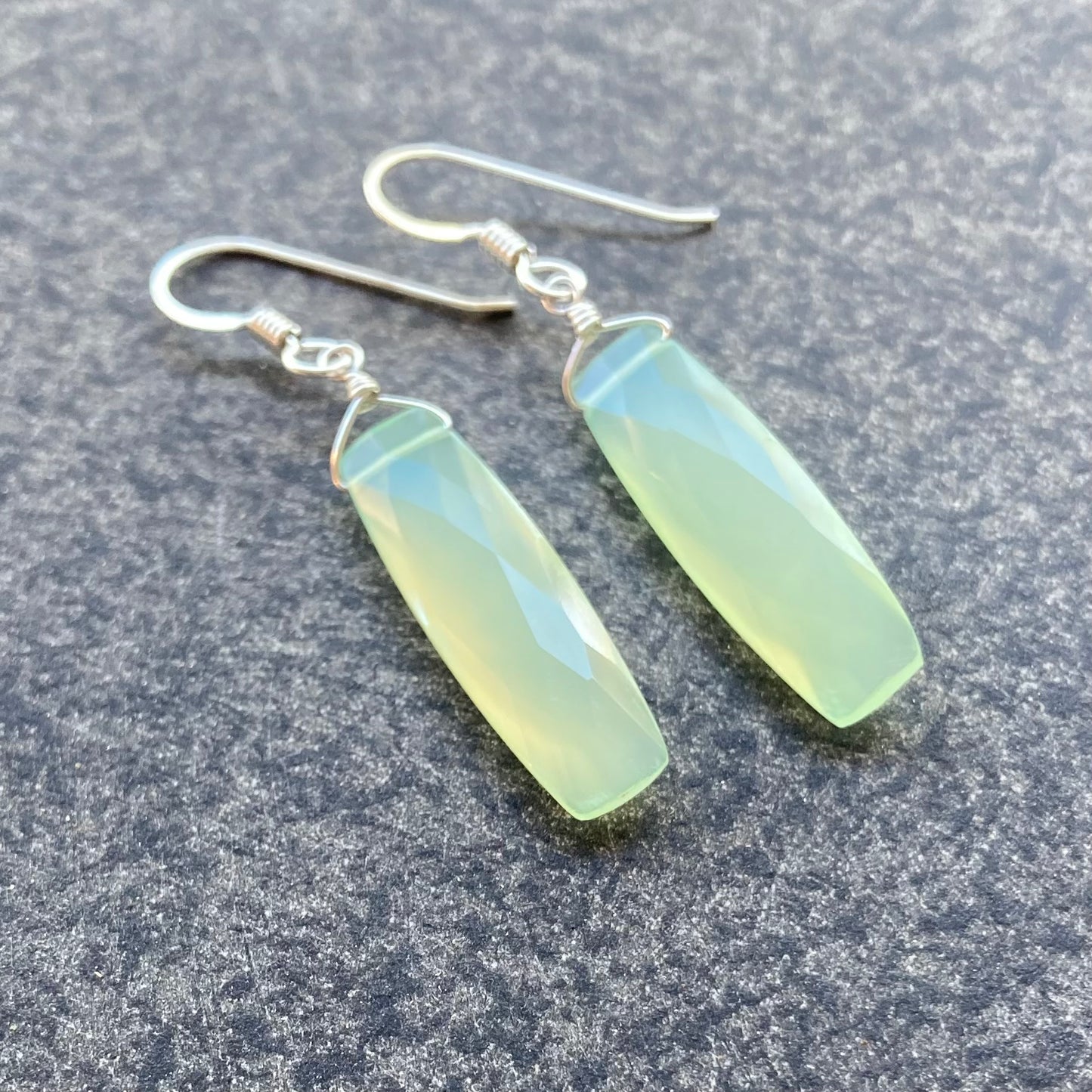 Aqua Chalcedony & Sterling Silver Earrings