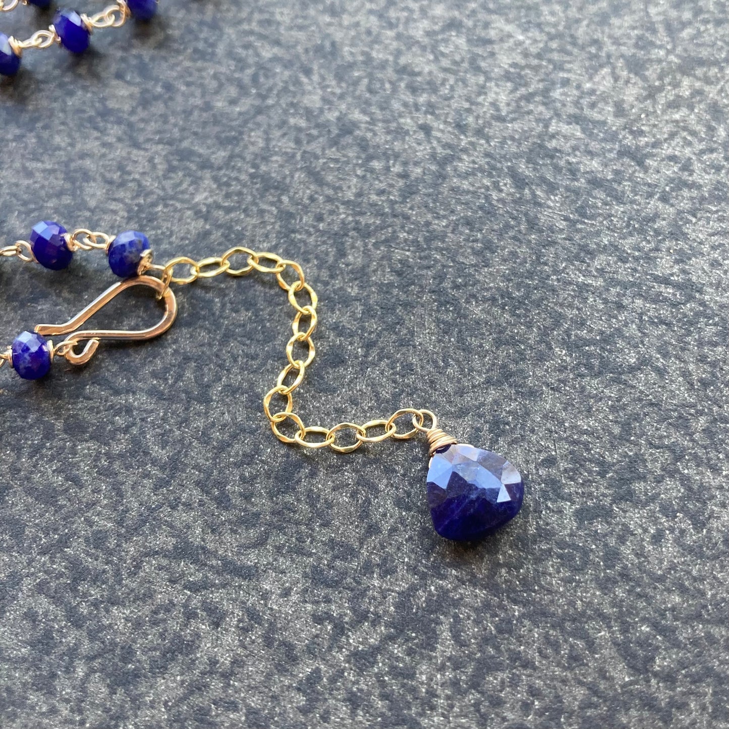 Sodalite & Gold Convertible Lariat Necklace