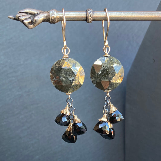 Nipomo Marcasite in Agate, Black Onyx & Mixed Metal Tassel Earrings