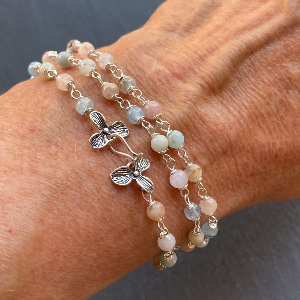 Multi Beryl & Silver Necklace