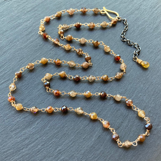 Natural Zircon & Gold Necklace