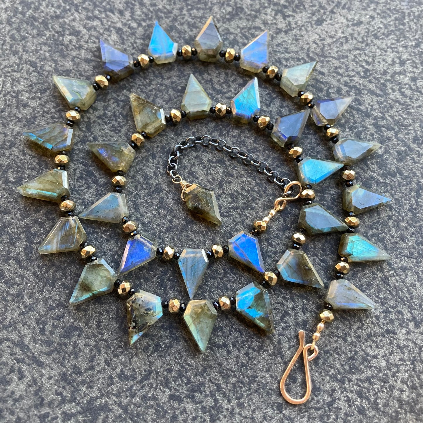 Labradorite, Black Spinel & Pyrite Spike Collar