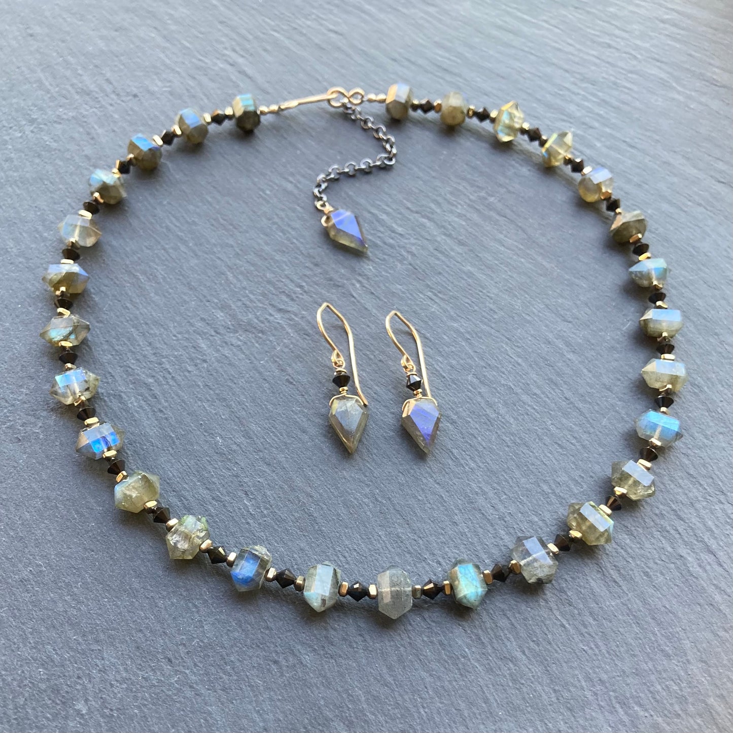 Labradorite, Black Spinel & Pyrite Collar